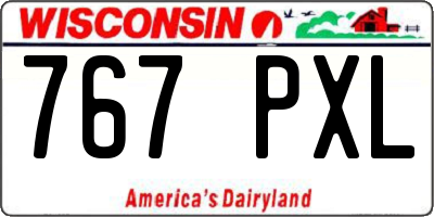 WI license plate 767PXL