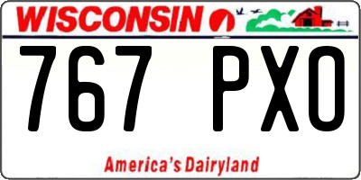 WI license plate 767PXO