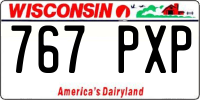 WI license plate 767PXP