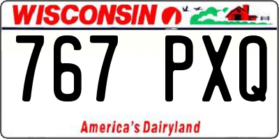 WI license plate 767PXQ