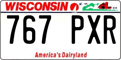 WI license plate 767PXR