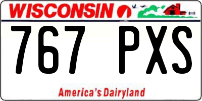 WI license plate 767PXS