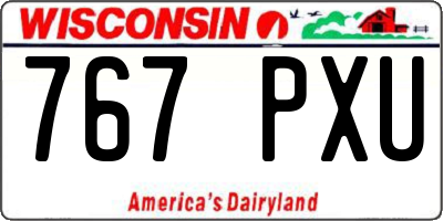 WI license plate 767PXU