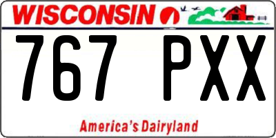 WI license plate 767PXX