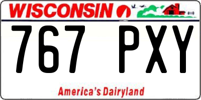 WI license plate 767PXY