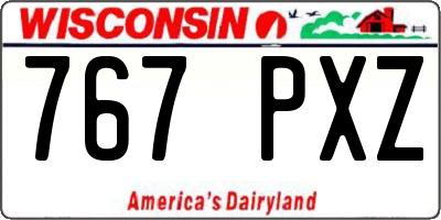 WI license plate 767PXZ