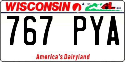 WI license plate 767PYA