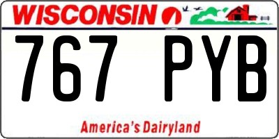 WI license plate 767PYB