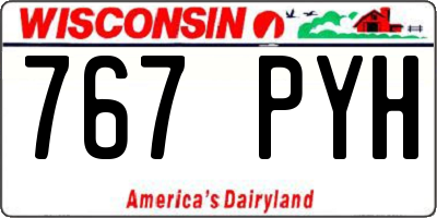 WI license plate 767PYH