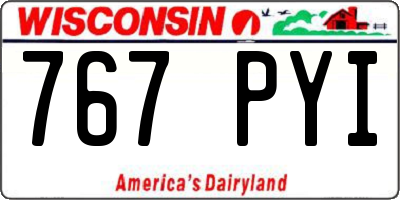 WI license plate 767PYI