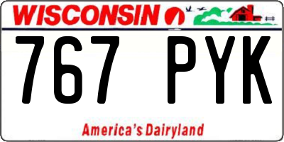 WI license plate 767PYK