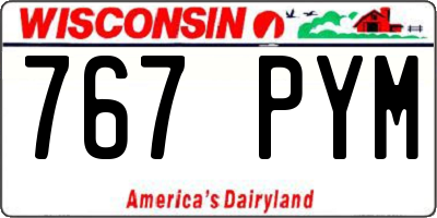 WI license plate 767PYM