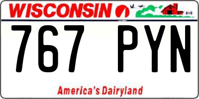 WI license plate 767PYN