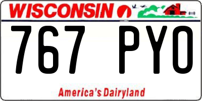 WI license plate 767PYO