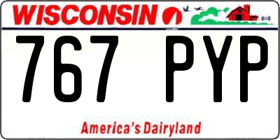 WI license plate 767PYP