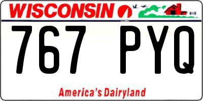WI license plate 767PYQ