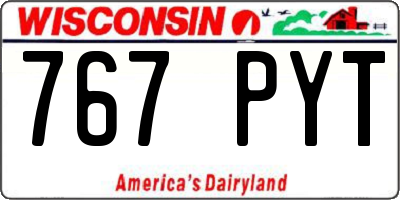 WI license plate 767PYT