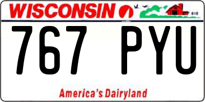 WI license plate 767PYU