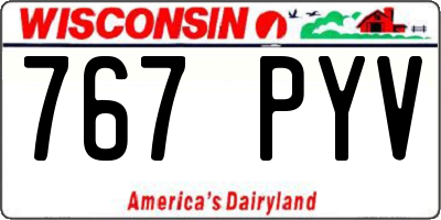WI license plate 767PYV