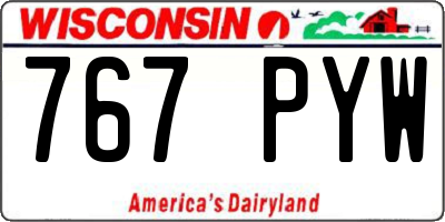 WI license plate 767PYW