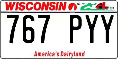 WI license plate 767PYY
