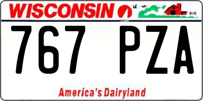 WI license plate 767PZA