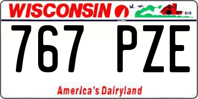 WI license plate 767PZE