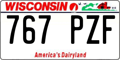 WI license plate 767PZF