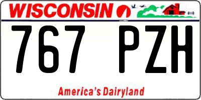 WI license plate 767PZH