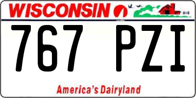 WI license plate 767PZI