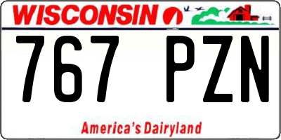 WI license plate 767PZN