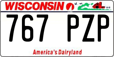 WI license plate 767PZP