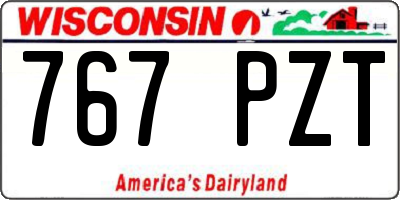 WI license plate 767PZT