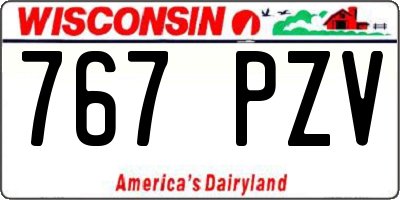 WI license plate 767PZV
