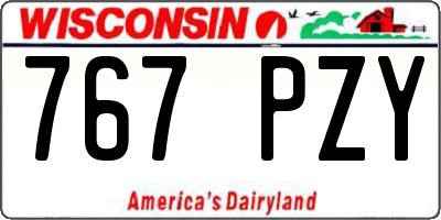 WI license plate 767PZY