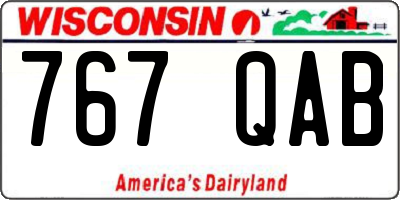 WI license plate 767QAB