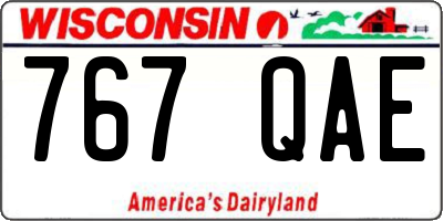 WI license plate 767QAE