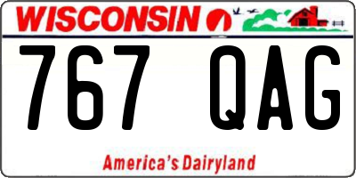 WI license plate 767QAG