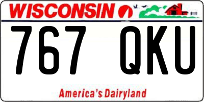 WI license plate 767QKU