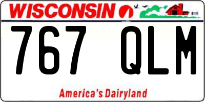 WI license plate 767QLM