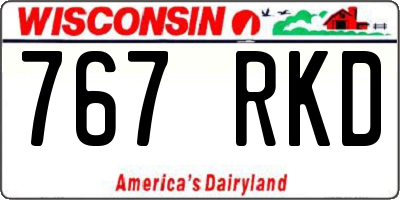WI license plate 767RKD