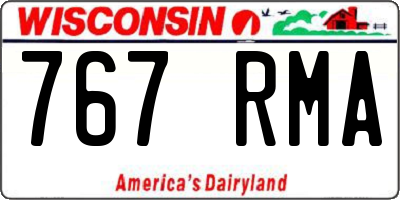 WI license plate 767RMA
