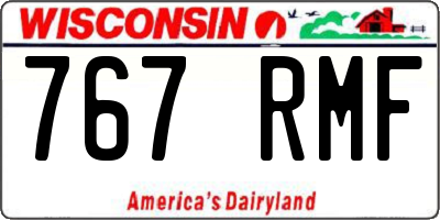 WI license plate 767RMF