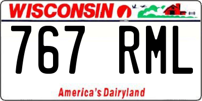 WI license plate 767RML