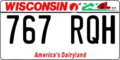 WI license plate 767RQH