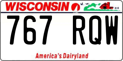 WI license plate 767RQW