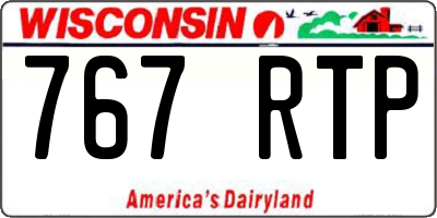 WI license plate 767RTP