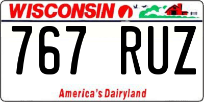 WI license plate 767RUZ