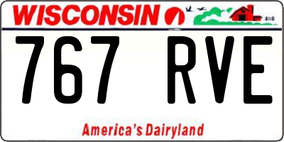 WI license plate 767RVE