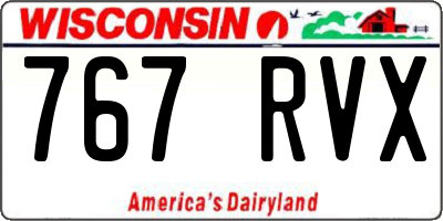WI license plate 767RVX